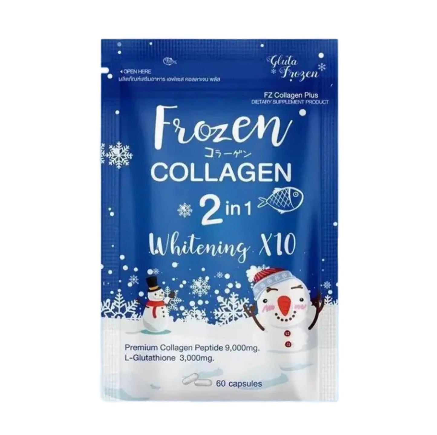 GLUTA FROZEN Frozen Collagen 2 En 1 Blanchiment & Éclaircissement Naturellement X10 60 Capsules