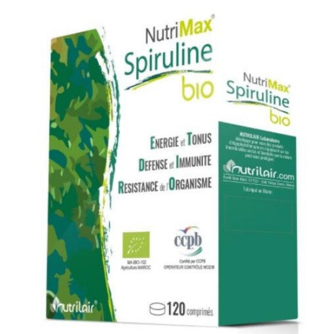 spiruline bio Nutrimax 120 comprimés.