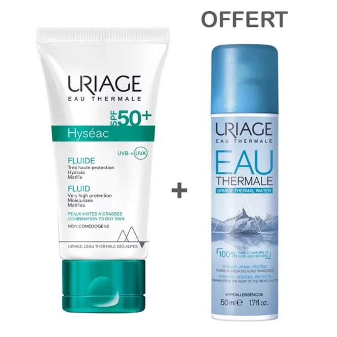 URIAGE Hyseac SPF50+ 50ml + Eau thermale pack 50 ml