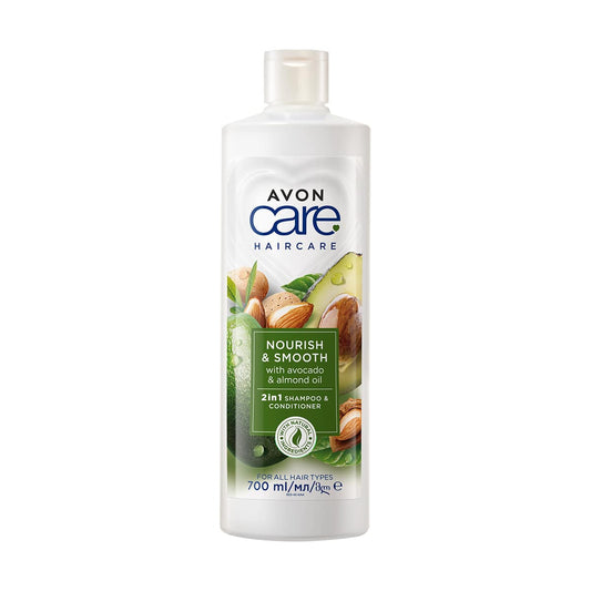 AVON Care Nourish & Smooth 2 in 1 Shampoo & Conditioner 700 ml