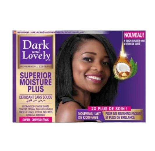 DARK & LOVELY Superior Moisture Plus New Défrisant hydratant pour cheveux épais au beurre de karité