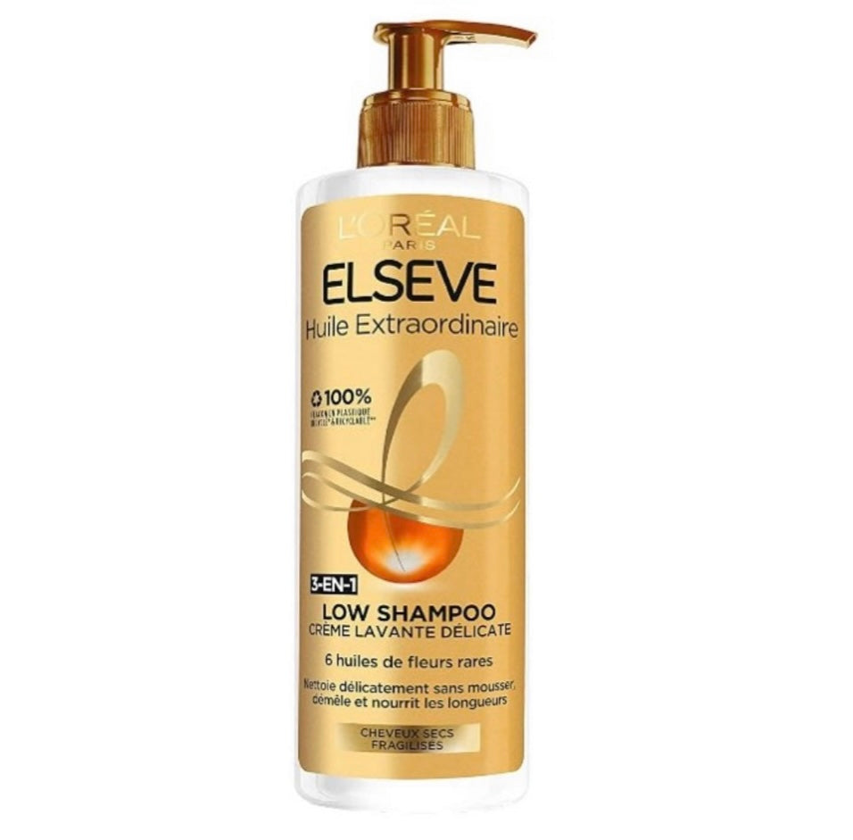 Huile Extraordinaire Elsève L'OREAL PARIS Low Shampoo 3 en 1 400 ml