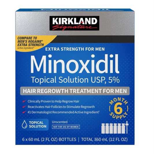MINOXIDIL Kirkland Signature 5% 6*60ml Traitement de 6 mois
