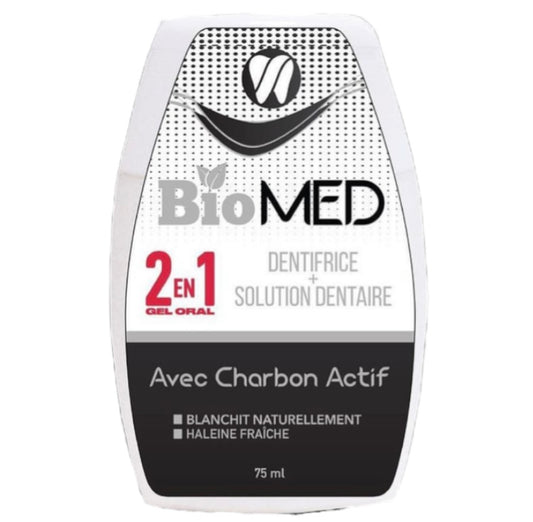 BIOMED Dentifrice Charbon 2 en 1 75ml