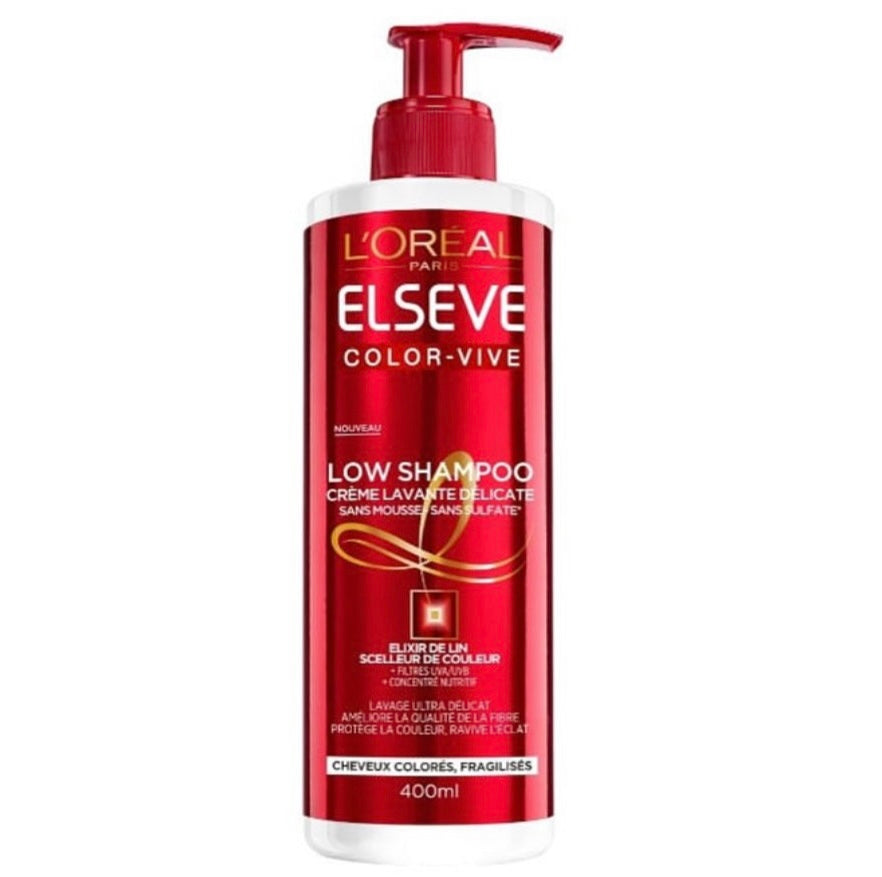 L'Oréal Paris Elseve Color-Vive Low Shampoo 3en1 Cheveux Colorés 400ml