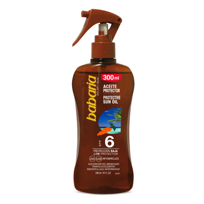 BABARIA Spray Huile Solaire Protectrice Carottine SPF 6 300ml