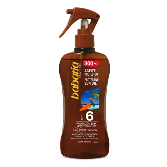 BABARIA Spray Huile Solaire Protectrice Carottine SPF 6 300ml