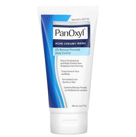 PANOXYL Nettoyant crémeux contre l'acné, Contrôle quotidien, Peroxyde de benzoyle à 4 % 170g