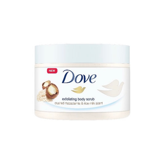 DOVE crushed Macadamia & Rice Milk Exfoliating Body Scrub 225ml