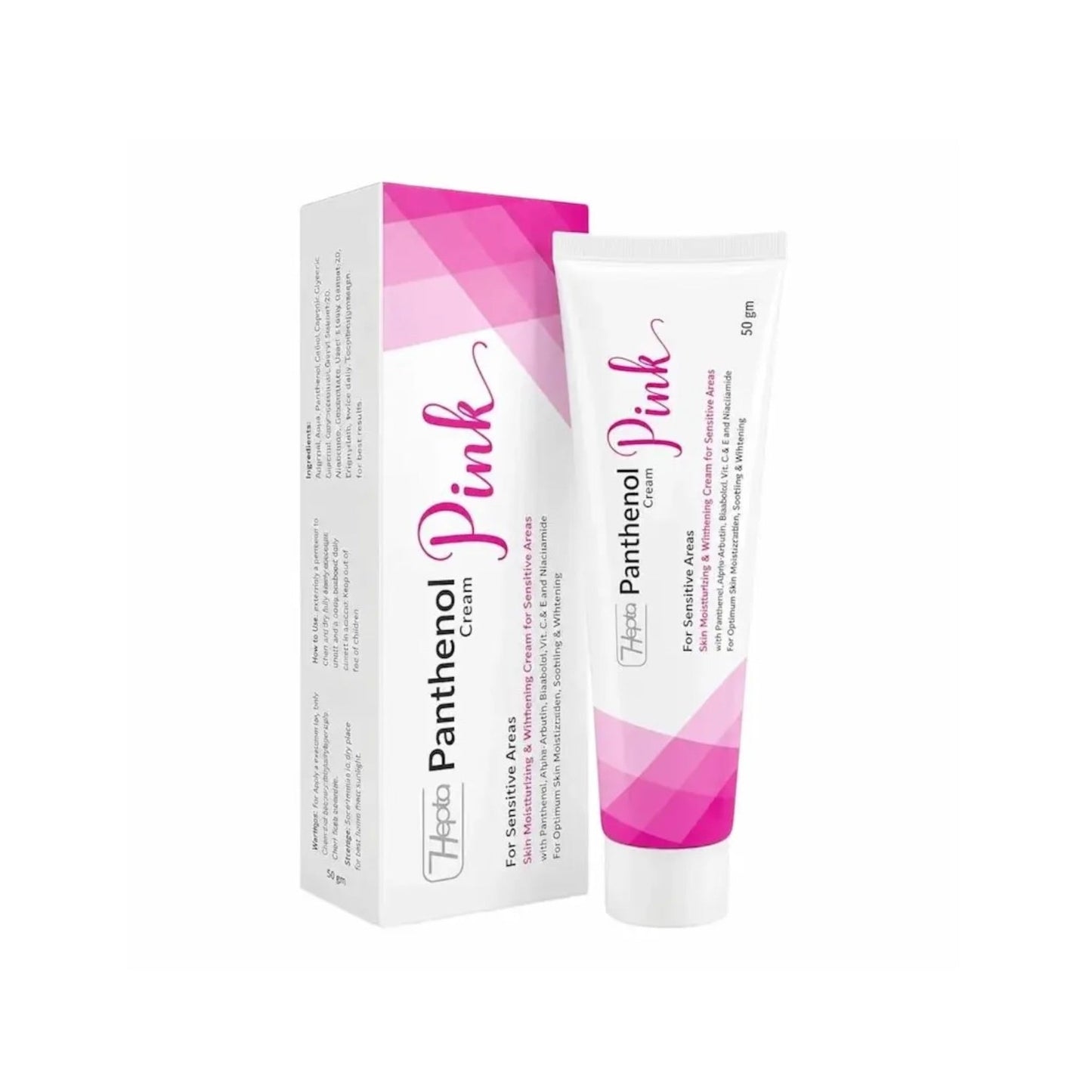 Panthenol Pink Creme Hydratante & Eclaircissante pour Zones Sensibles 50g