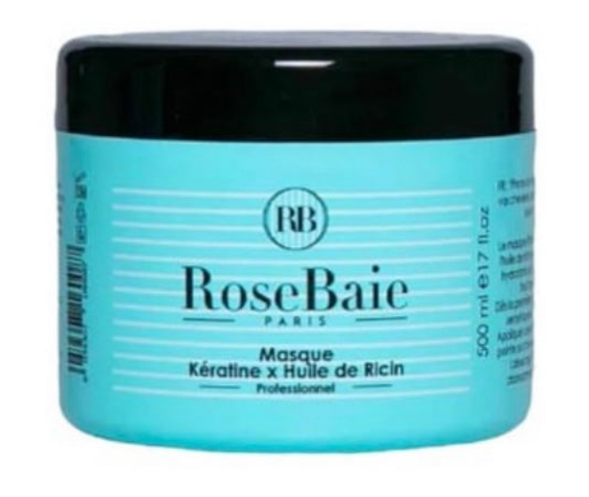 ROSEBAIE Masque Kératine Et Huile De Ricin ( Sans Sulfate Et Sans Paraben) 500 ml