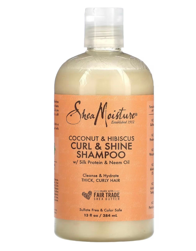 SHEA MOISTURE coconut & hibiscus curl & shine shampooing 384ml