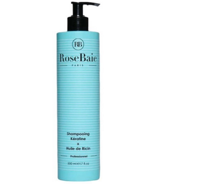 ROSEBAIE Shampoing kératine et Huile de Ricin (sans sulfate et sans paraben) 500ml