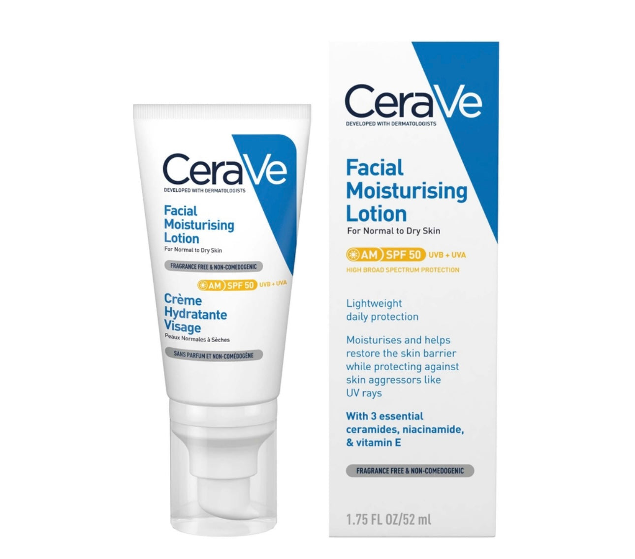 CERAVE Crème Hydratante Visage SPF50+ 40ml